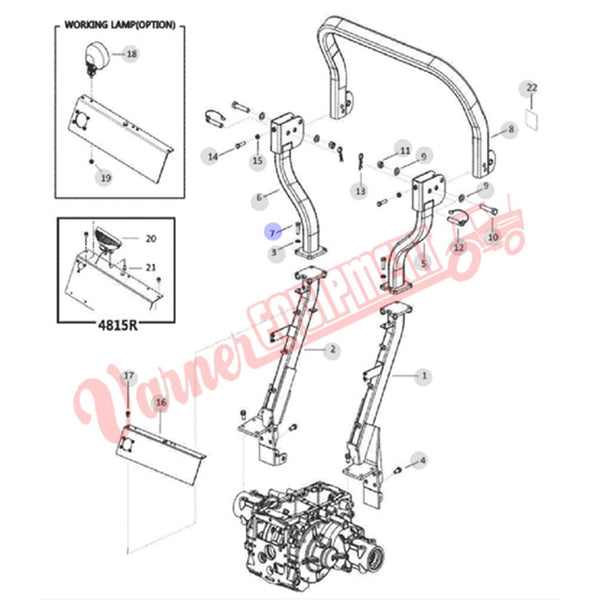 Rops Frame Exploded View G04120 ROPS FRAME ASSY for Branson 3015R (AC01091) – Varner Parts